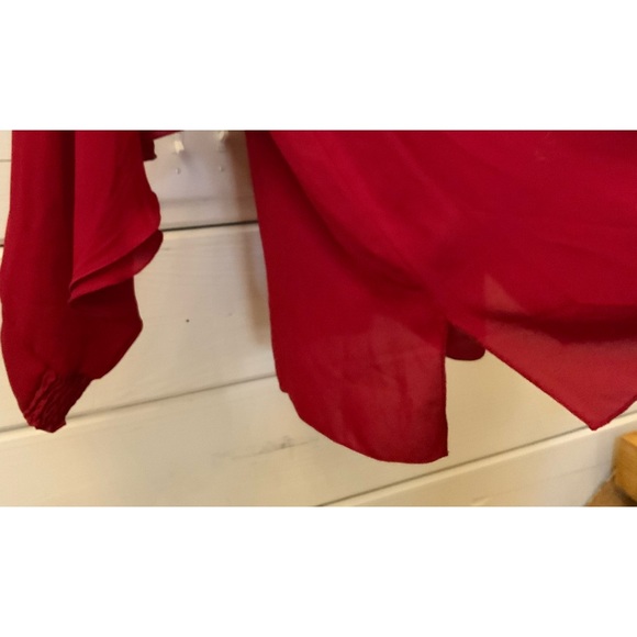 Red Soft Surroundings long sleeve blouse in size large. - Picture 3 of 5